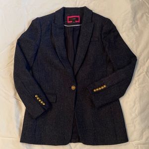 J Crew Navy Tweed Single Breasted 1 Button Blazer 8